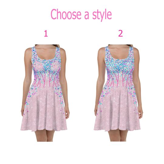 Discover Taylor inspired concert outfit, pink and rainbow pastels, Skater Dress