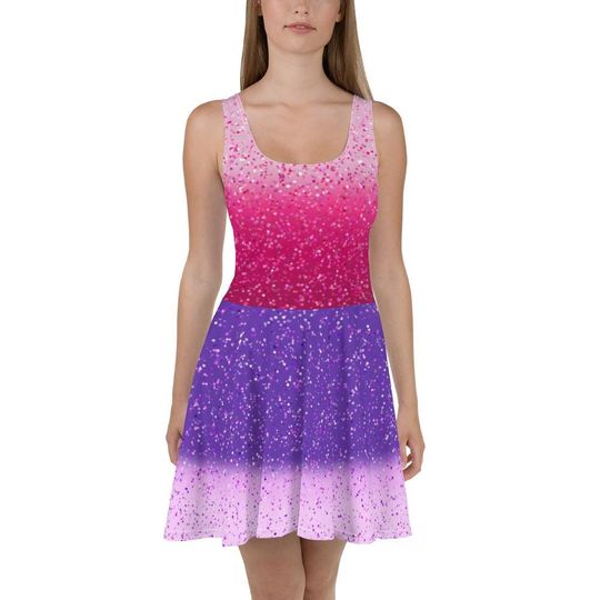 Discover Taylor inspired concert outfit, pink and purple Skater Dress