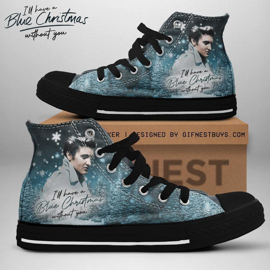 Discover Elvis Presley Shoes, King Of Rock Canvas Shoes, I'll Have A Blue Christmas Without You
