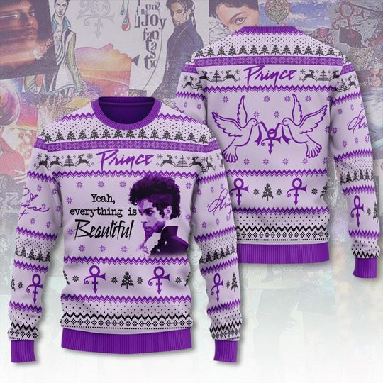 Discover Prince Purple Pajamas Ugly Christmas Sweater, Prince Purple Shirt, Pur Rain Holiday Sweater