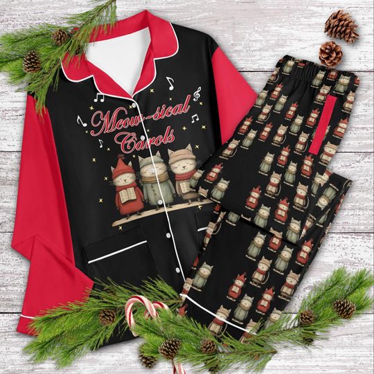 Discover Cats Carol Christmas Pajama Set