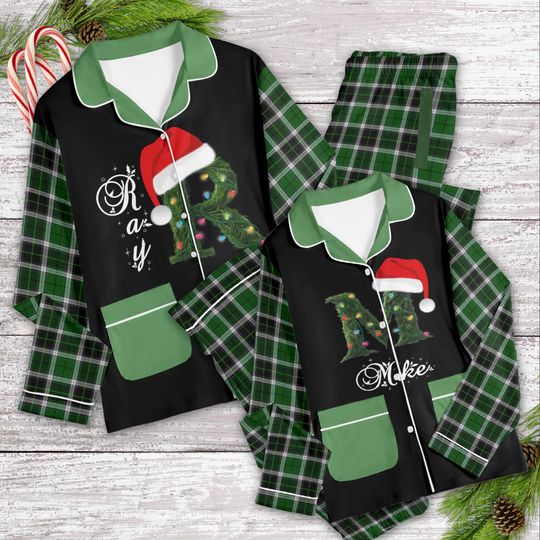 Discover Personalized Monogram Plaid Pajama Set