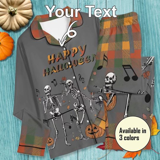 Discover Custom Men Women Skeletons Pajama Set