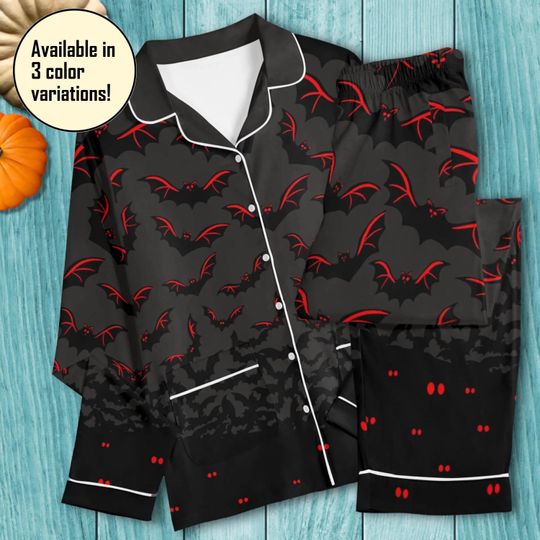 Discover Men Women Halloween Bat Pajama Set