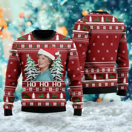 Discover 3D Golden Ho Ho Ho Ugly Christmas Sweater