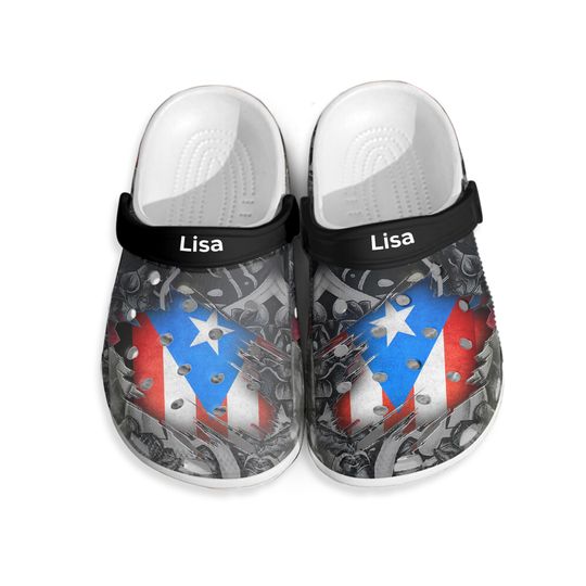 Discover Puerto Rico Flag Personalized Clogs Shoes With Symbols Full
