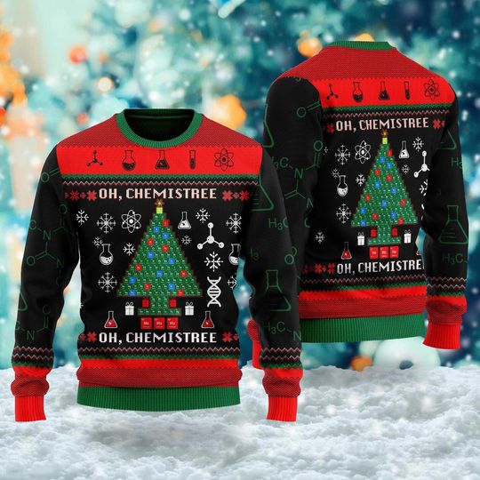 Discover Oh, Chemistree Science Ugly Christmas Sweater, Chemist Lover Xmas Sweatshirt