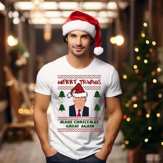 Discover Trump Christmas Merry Trumpmas T-Shirt Santa Claus Donald Trump Make