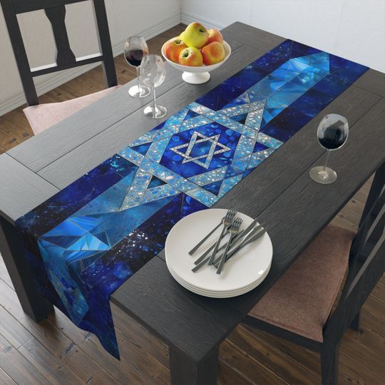 Discover Star of David Table Runner, Elegant Hanukkah Decor