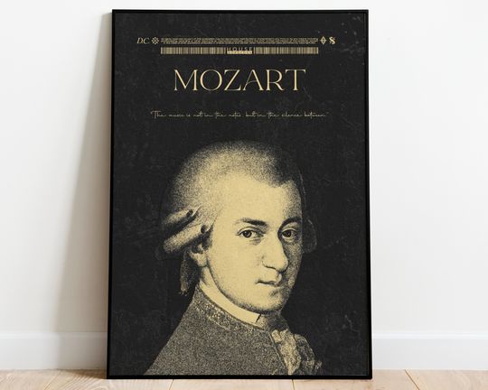 Discover Mozart Vintage Poster, Classical Music Poster