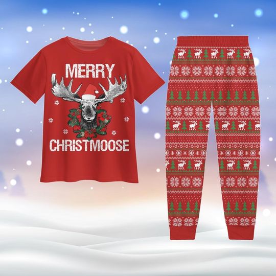Discover Merry Christmoose Pajamas Christmas, Moose Santa Xmas Pajamas