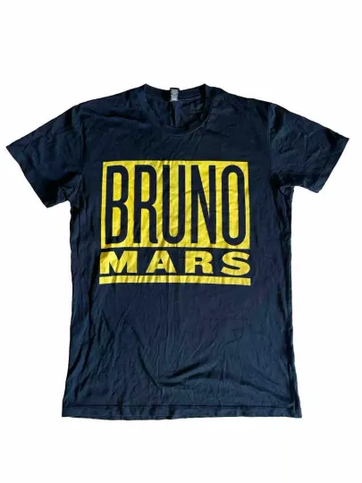Discover Bruno Mars 24K Magic World Tour Men’s Black Graphic T-shirt
