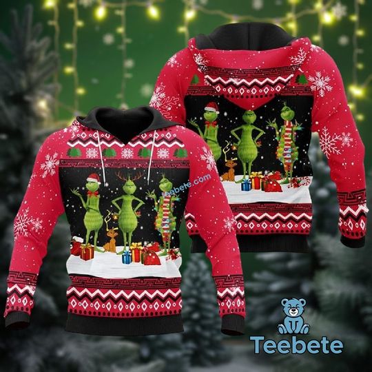 Discover Christmas Party With funny character Ugly 3D Hoodie