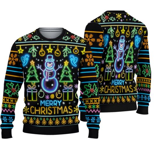 Discover Merry Christmas Bright Neon Ugly Christmas Sweater