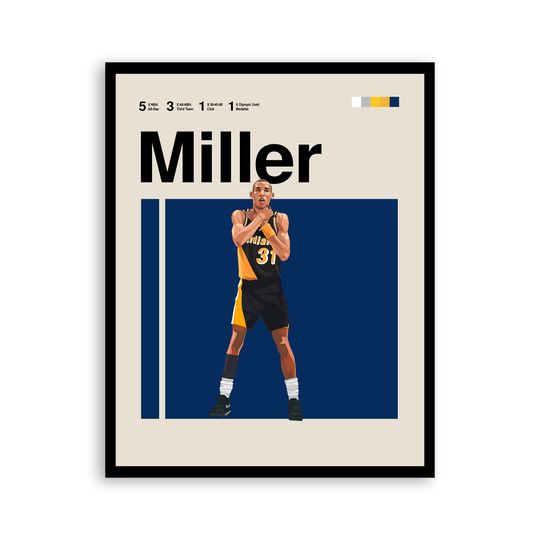 Discover Reggie Miller Poster, Indiana Pacers Poster, Basketball Poster