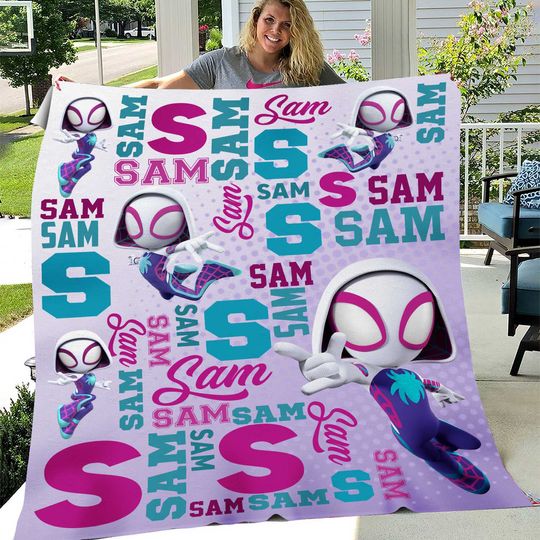 Discover Customized Spidey and His Amazing Friends The Spider Gwen Fleece Blanket