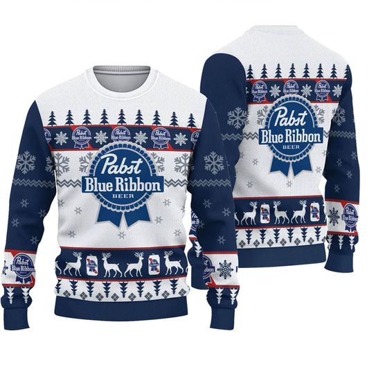 Discover PBR Blue Ribbon Christmas Ugly Sweater 3D  3D Sweater