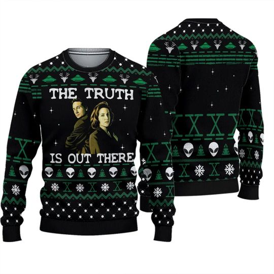 Discover X-Files The Truth Is Out There Ugly Sweater, Dana Scully and Fox Mulder