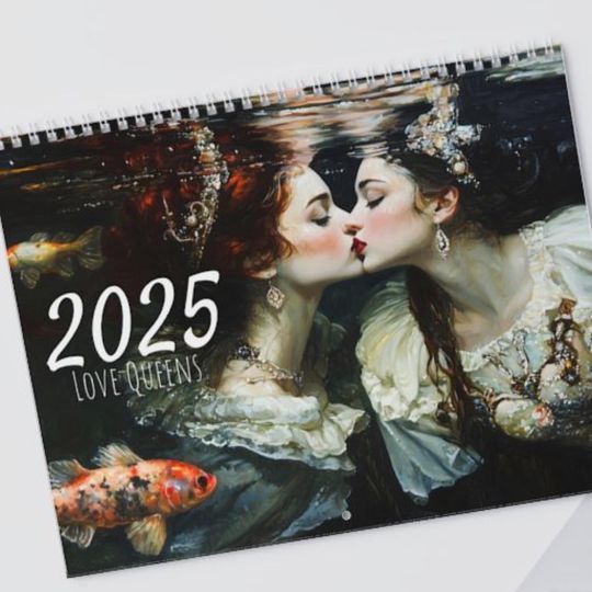 Discover 2025 Sapphic Victorian Calendar, Vintage Lesbian Calendar