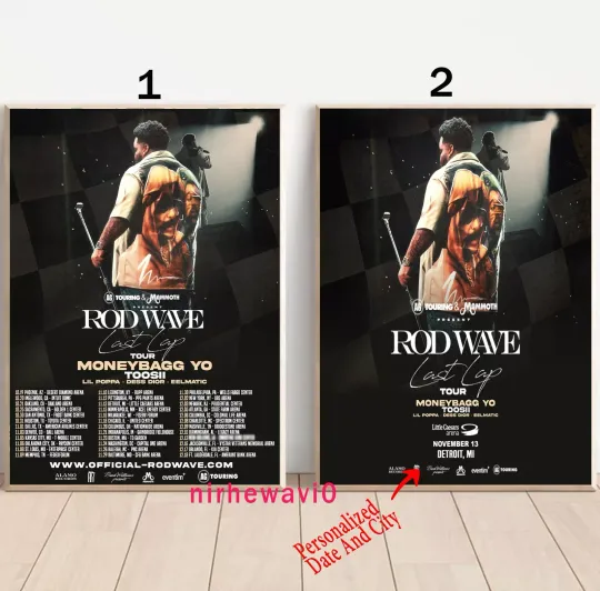 Discover Custom Rod Wave Last Lap Tour 2024 Poster