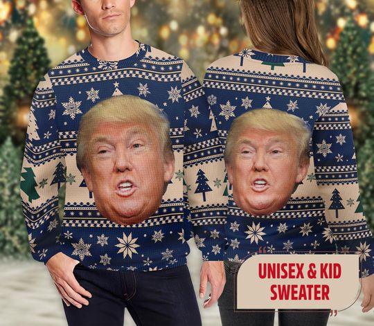 Discover Trump Face Christmas Sweater Collection