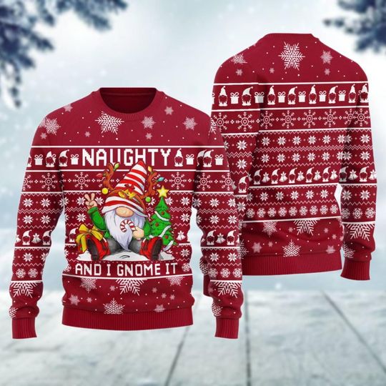 Discover Christmas Gnomes Sweater, Merry Christmas Sweatshirt, The Naughty Gnome Sweater