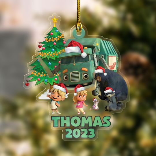 Discover Trash Truck Christmas Ornament
