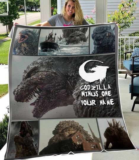 Discover Persionalized god zilla minus one Fleece Plush Fleece Blanket