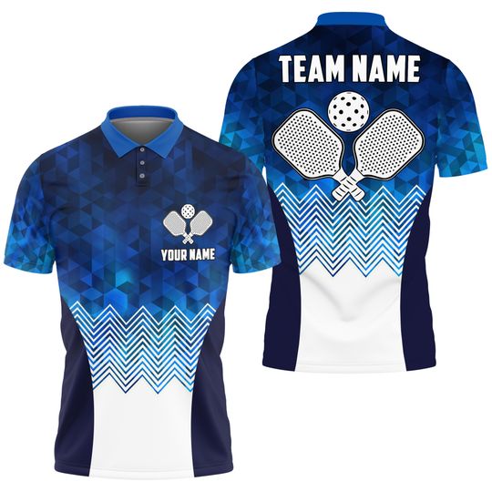 Discover Pickleball Diamond Pattern Personalized Name, Team Name Unisex Polo Shirt