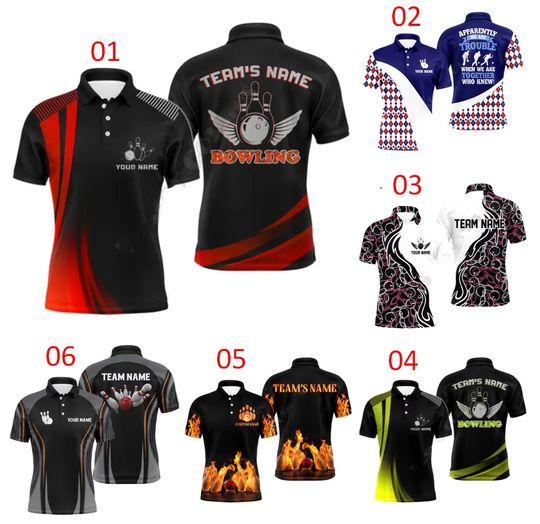 Discover Bowling Ball Printed Polo Shirts, Personalized Name Customization Ball Polo Shirt