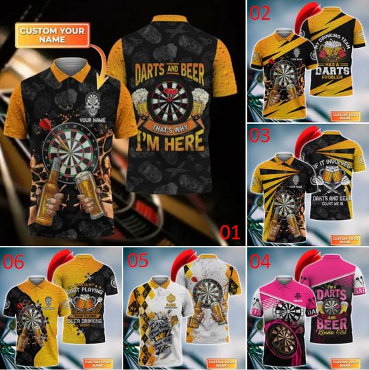 Discover Polo T Shirt For Men Fashion Custom Print 3D Dart Polo Shirt