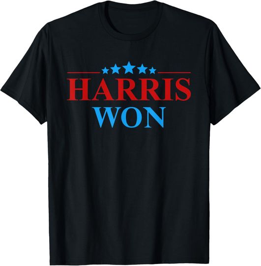 Discover Kamala Harris Won 2024 Election American Flag Harris 2024 T-Shirt