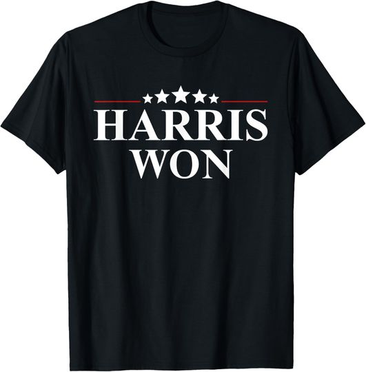 Discover Kamala Harris Won 2024 Election American Flag Harris 2024 T-Shirt