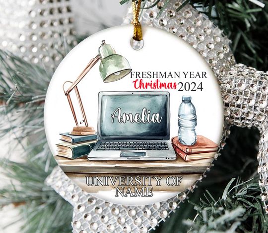 Discover First Year At College Ornament 2024, Freshman Year Christmas College Ornament