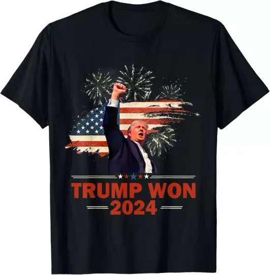 Discover Trump Won 2024 Election President 47 th American Flag T-Shirt