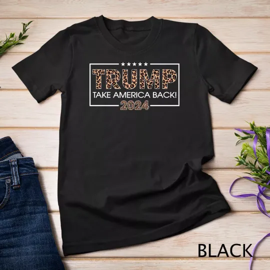 Discover Donald Trump 2024 Take America Back Leopard Print Tee Unisex T-shirt