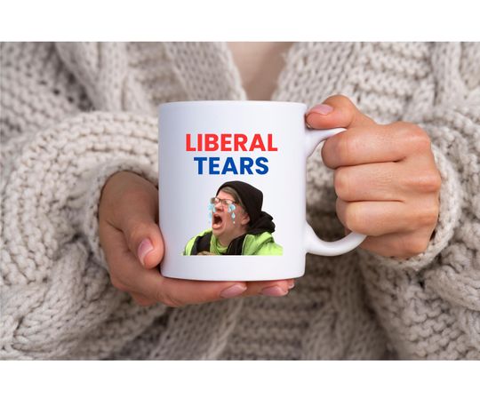 Discover Liberal Tears Mug - Cry Me a River, Trump 2024 Design