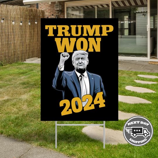 Discover Trump Won 2024 Yard Sign, Donald Trump, Republican Sign, Maga Sign