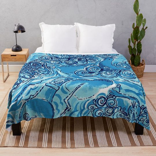 Discover dark stormy wave Throw Blanket