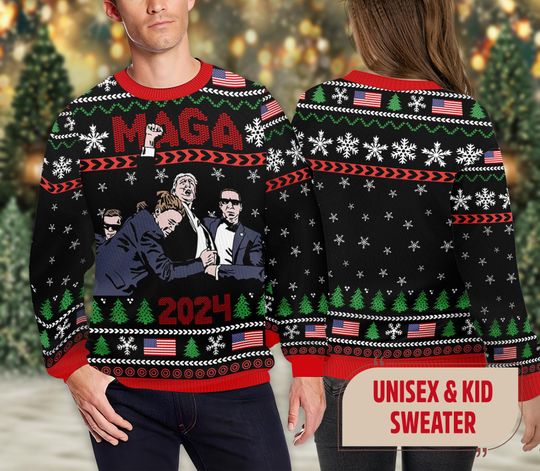 Discover Christmas Sweater MAGA 2024 Ugly Christmas Sweater