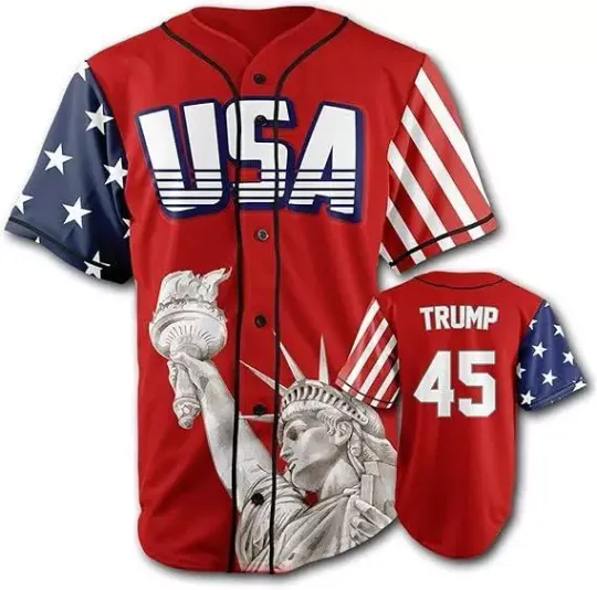 Discover 2024 Trump 47 US Baseball Jersey Red baseball jersey Trump won