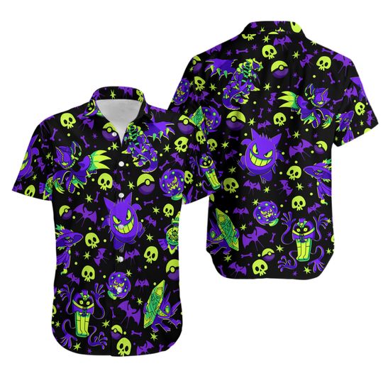 Discover Gengar Hawaii Shirt, Gengar Tropical Hawaiian Shirt
