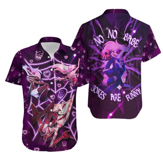 Discover Hazbin Hotel No No Base Jokes Are Funny Hawaiian Shirt, Alastor Hazbin