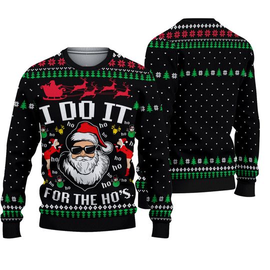 Discover Santa Claus I Do It For The Hos Ugly Christmas Sweater