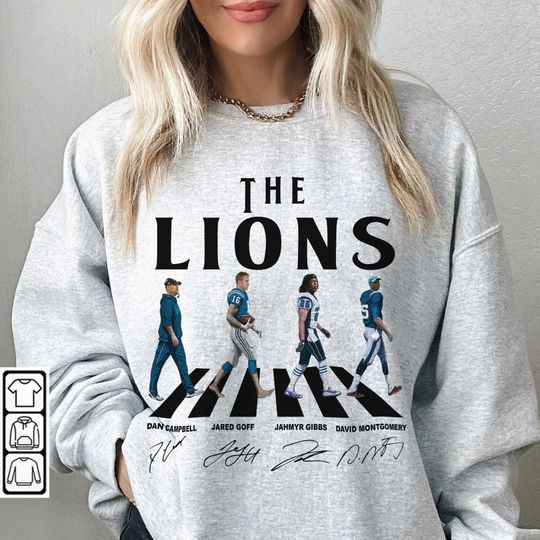 Discover Lions Walking Abbey Road Signatures Football Sweatshirt