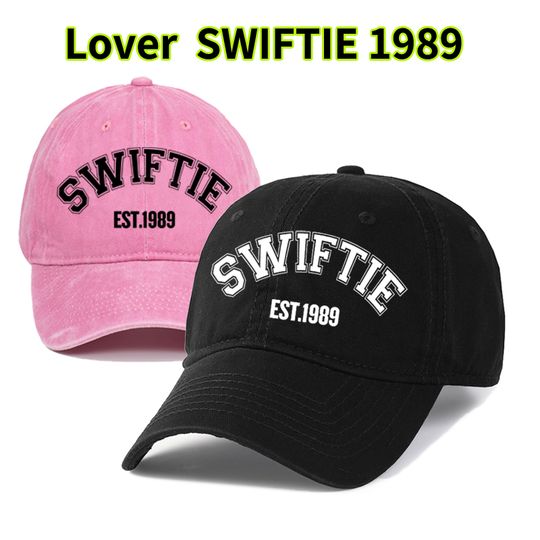Discover SWIFTIE Pink Light Blue Print Baseball Cap Men Women Dad Hat