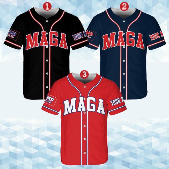 Discover Personalized MAGA Baseball Jersey, Custom Name Trump 2024 Jersey