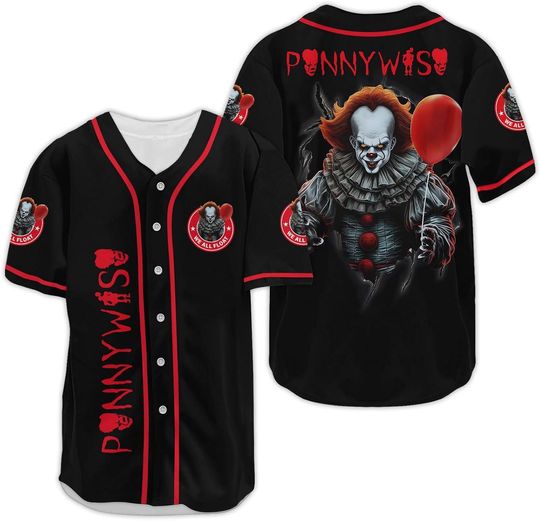 Discover Custom Clown Baseball Jersey, Christmas Horror Movie Shirt