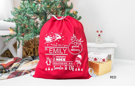 Discover Personalized Christmas Bag, Christmas Gift Bag, Personalized Santa Sacks