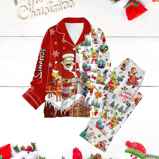 Discover The Simpson Christmas Pajamas, The Simpsons Family Pajamas, Simpsons Characters Xmas